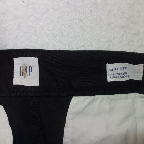 NEW GAP Girlfriend Khaki 5” Shorts Chinos High Rise BLACK Women's 14 Petite 14P - Picture 8 of 10